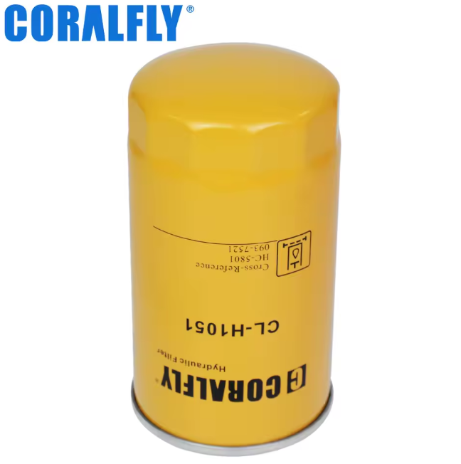 Filtro de Aceite Hidráulico Coralfly  CL-H7521 /CL-H1051 / HC-5801 HC5801 P551348 HF35018 093-7521 para Excavadora Caterpillar