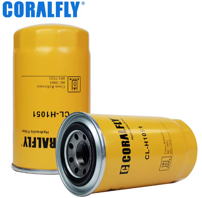 Filtro de Aceite Hidráulico Coralfly  CL-H7521 /CL-H1051 / HC-5801 HC5801 P551348 HF35018 093-7521 para Excavadora Caterpillar